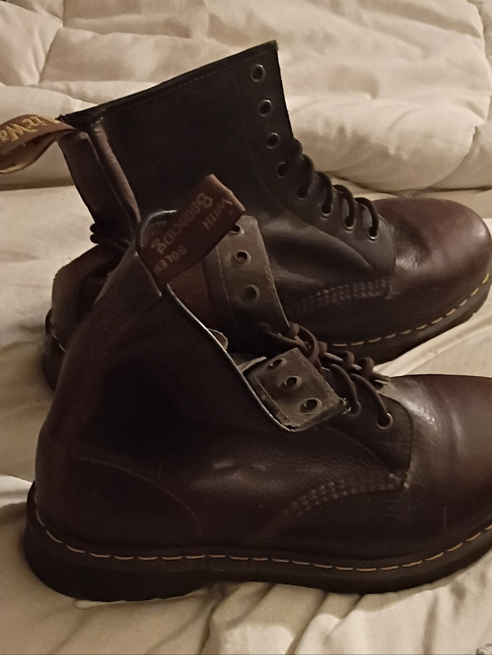 Dr. Martens Brown Leather Lace-Up Work Boots Size 10 Men's